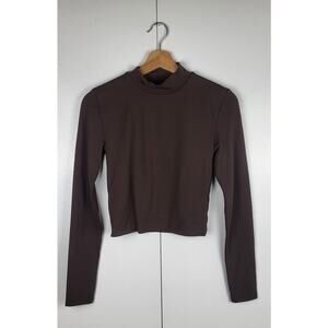 Babaton Signature Contour Mockneck Coffee Bean Long Sleeve Top | Small